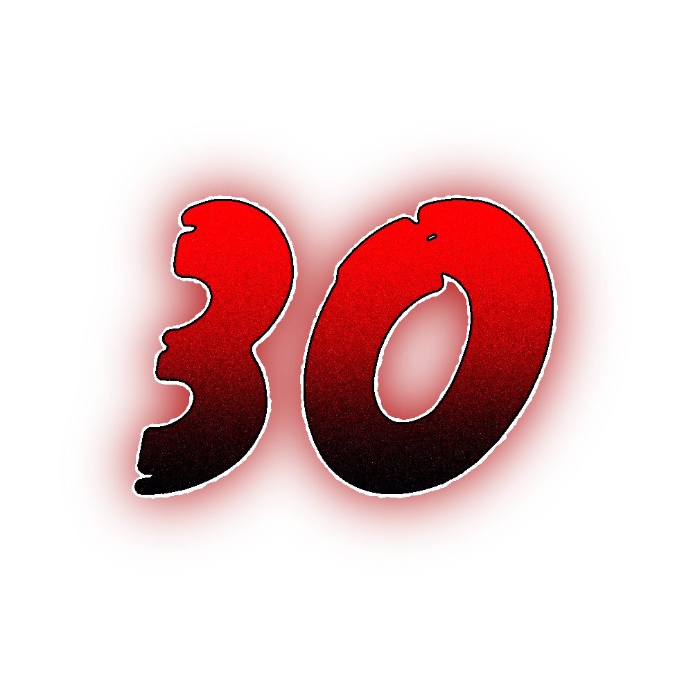 Number Thirty Transparent Clipart