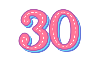 30 Sticker PNG