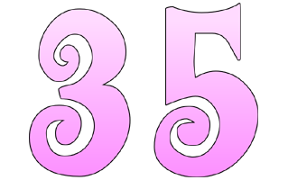 Number Thirty Five PNG