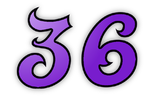 Number Thirty Six PNG