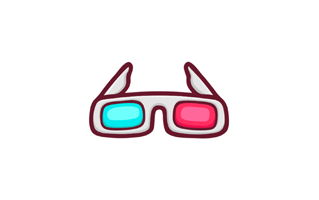 3D Glasses Sticker PNG
