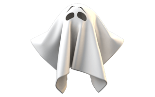 3D Halloween Ghost PNG