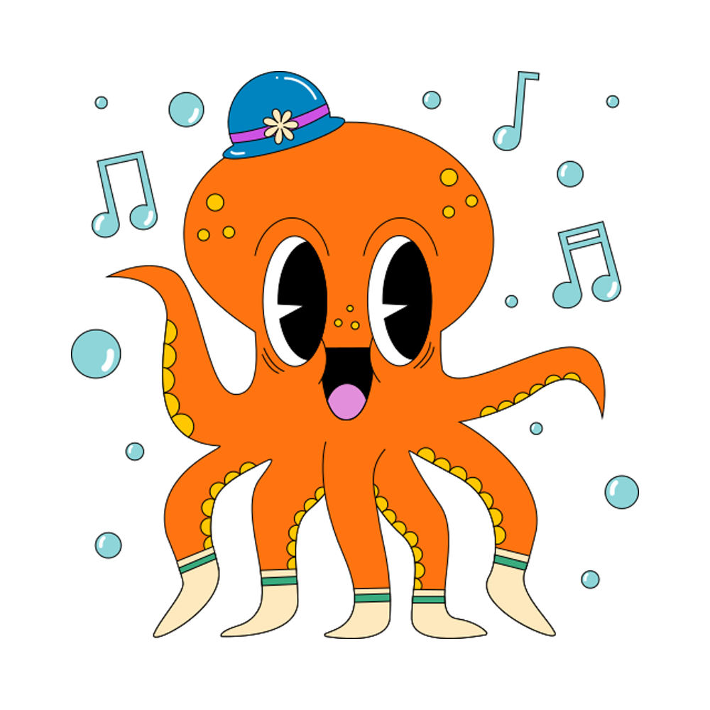 Octopuses Sticker Transparent Clipart