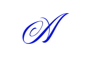 A Alphabet Blue PNG