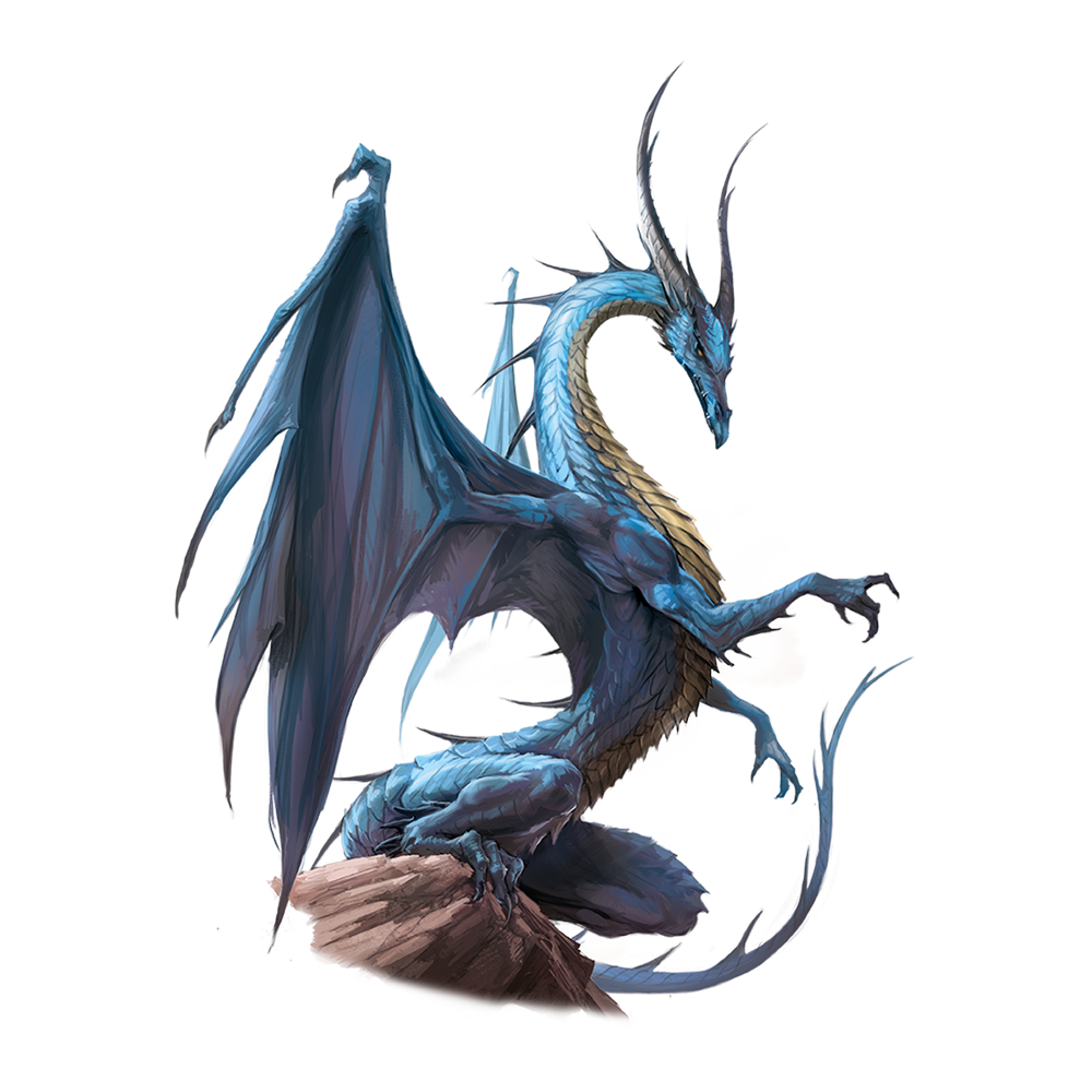 Ancient Blue Dragon  Transparent Photo