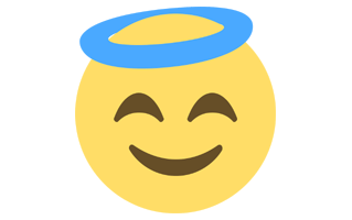 Angel Blushing Smile Emoji PNG