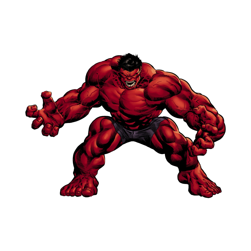 Angry Red Hulk Transparent Image