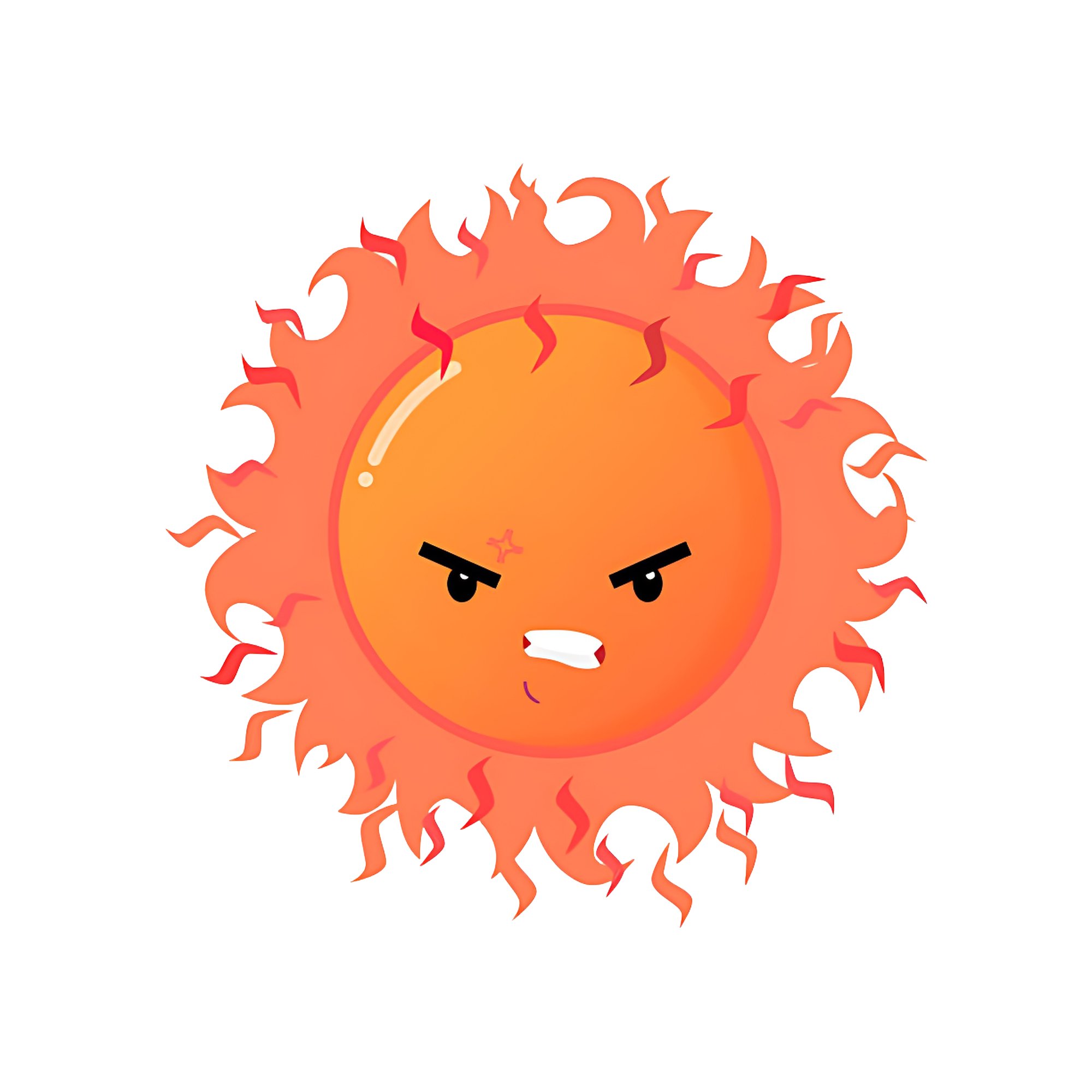 Angry Sun  Transparent Clipart