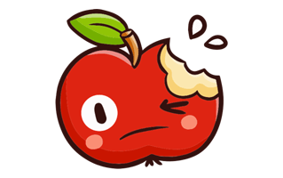 Apple Bite Sticker PNG