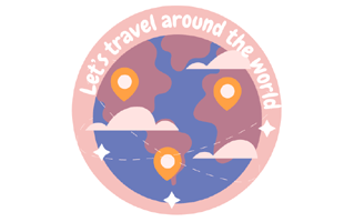 Around The World Sticker PNG