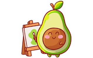 Avocado Sticker PNG