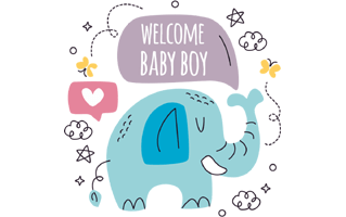 Baby Shower sticker PNG