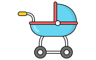 Baby Stroller Free Sticker PNG