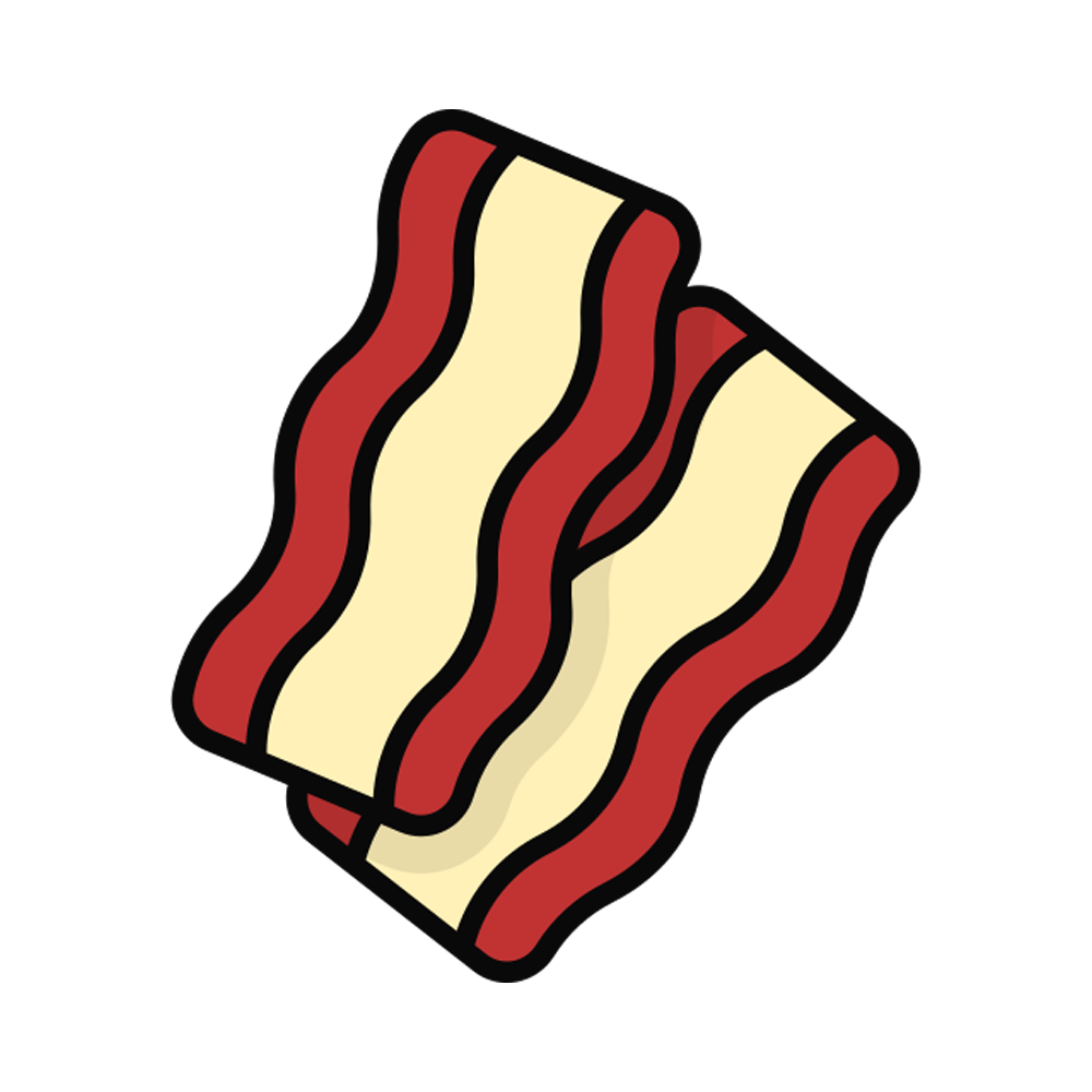 Bacon Strip Free Sticker Transparent Clipart
