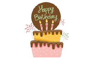 Birthday Cake Sticker PNG