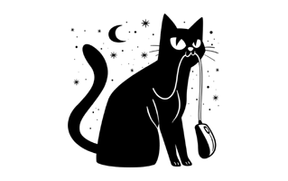 Black Cat Free Sticker PNG
