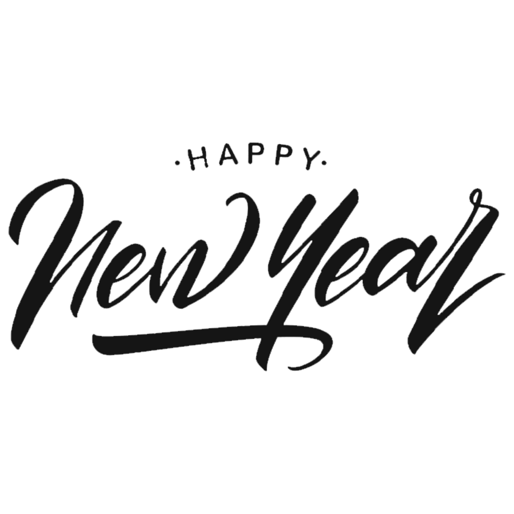 Black New Year Transparent Clipart
