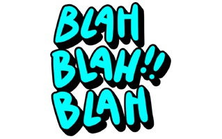 Blah Blah Blah Sticker PNG