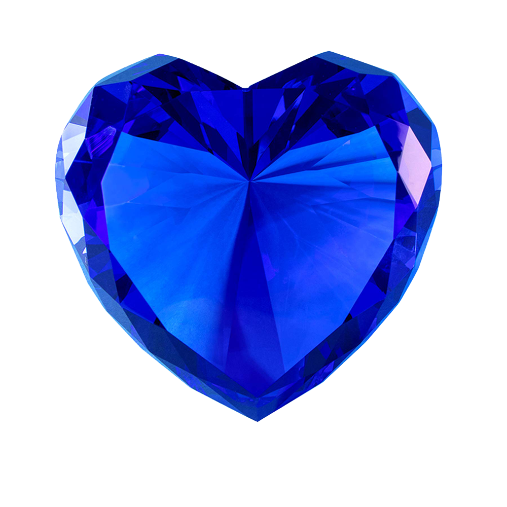 Blue Diamond Heart Transparent Image