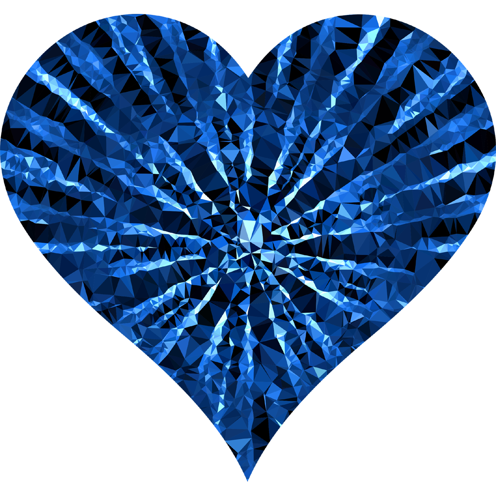 Blue Diamond Heart Transparent Photo