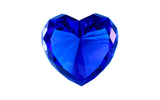Blue Diamond Heart PNG