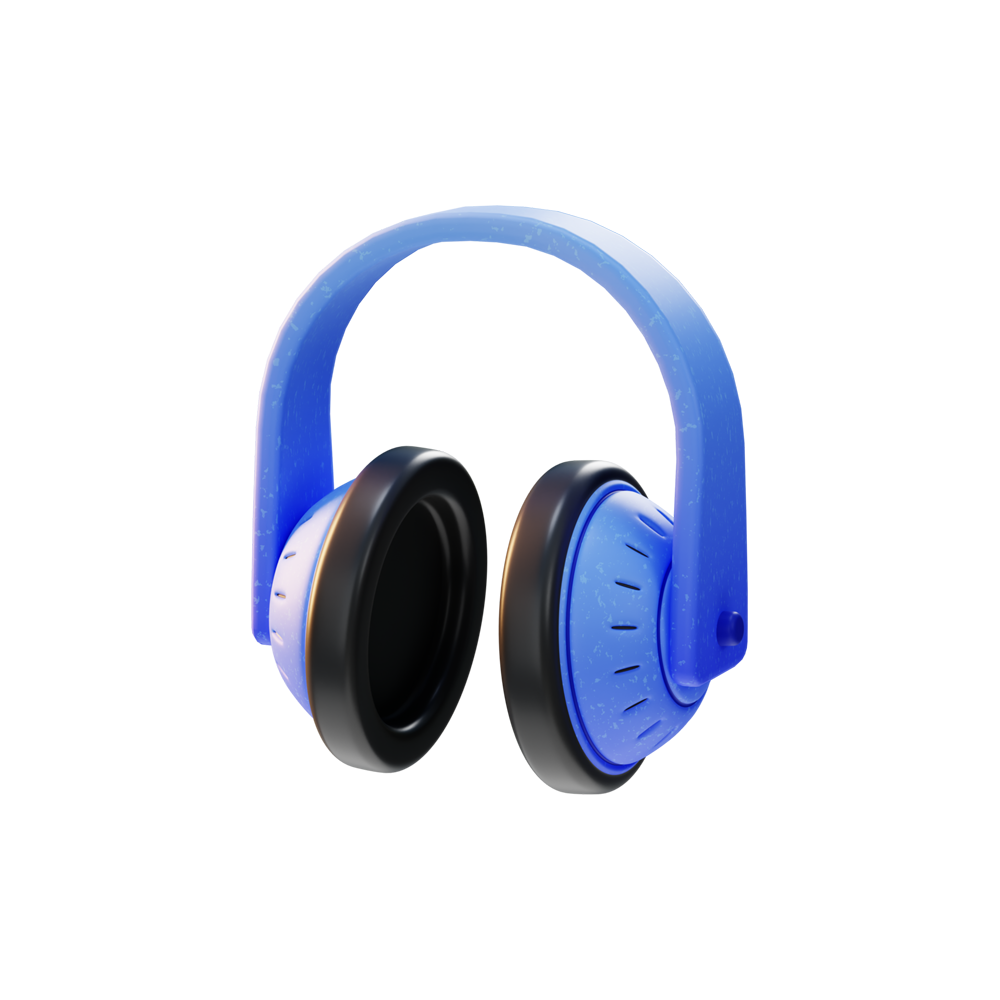 Blue Headphone Transparent Image