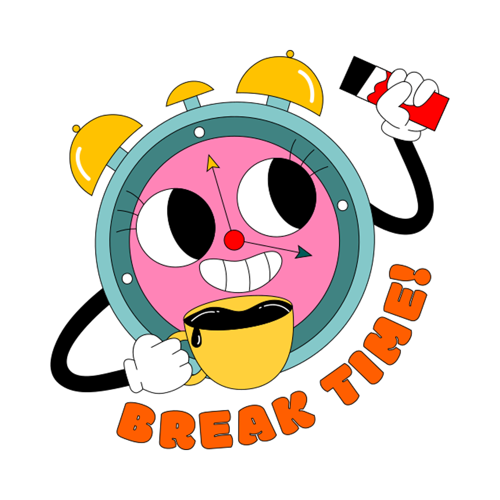 Break Time Free Sticker Transparent Image