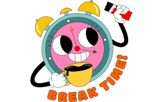 Break Time Sticker PNG