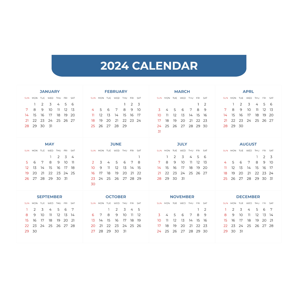Calendar 2024  Transparent Photo