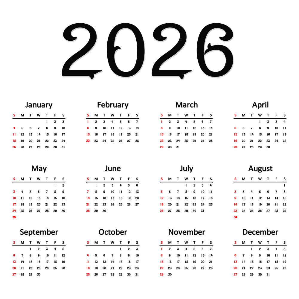 Calendar 2026 Transparent Photo