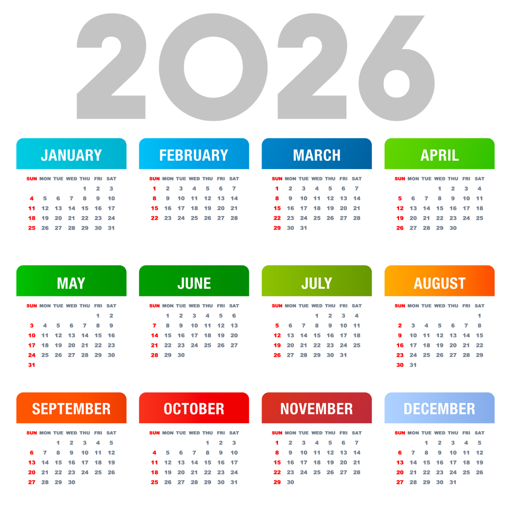 Calendar 2026 Transparent Clipart