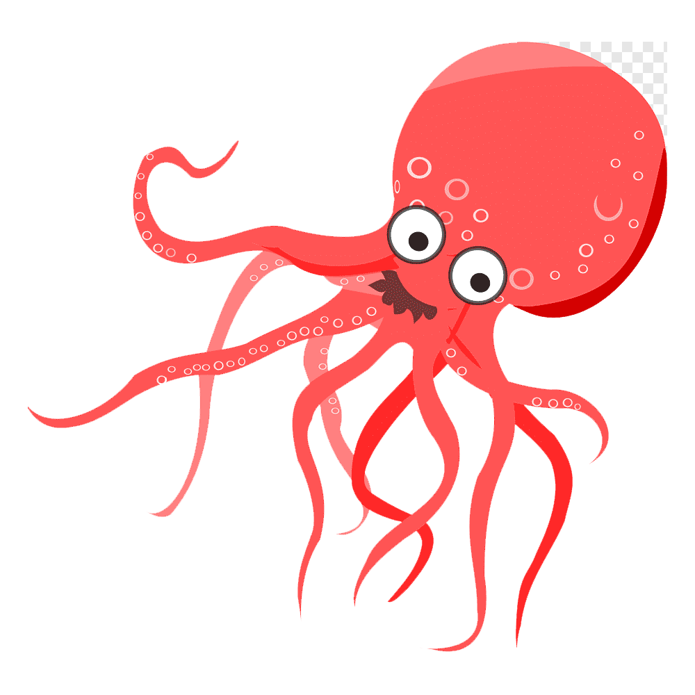 Cartoon Octopus  Transparent Photo