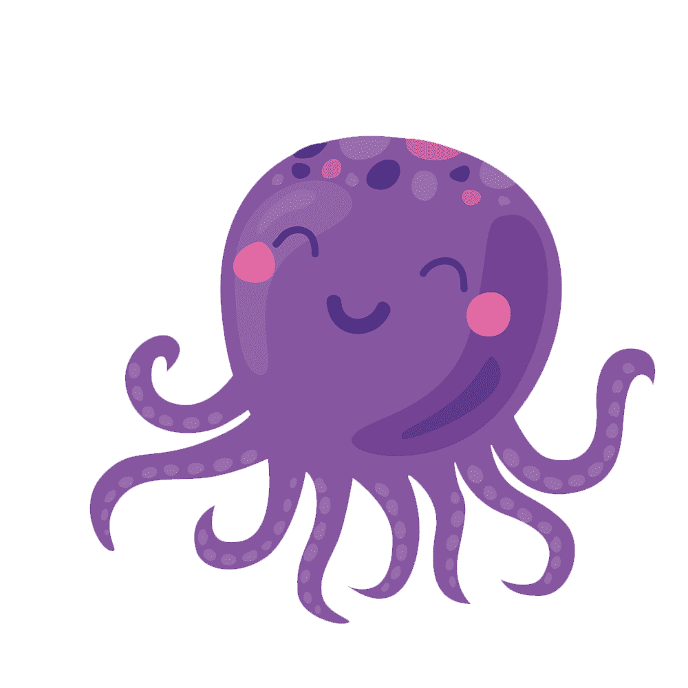 Cartoon Octopus  Transparent Clipart