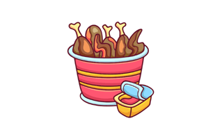 Chicken Bucket Sticker PNG