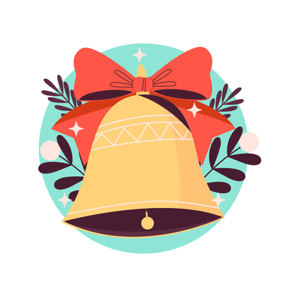 Christmas Bell Free Sticker Transparent Clipart