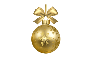 Christmas Gold Bauble PNG