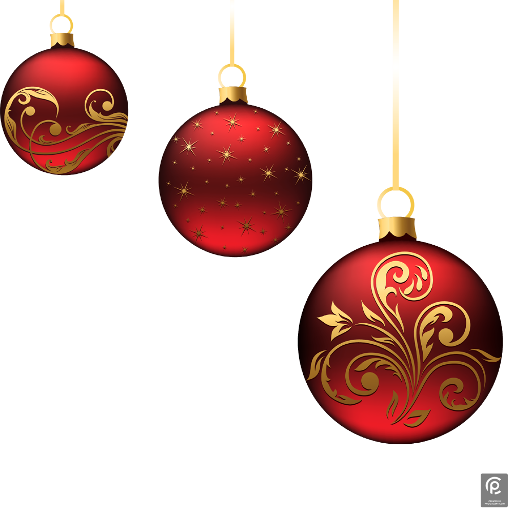 Christmas Red Bubbles Transparent Gallery