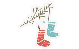 Christmas Sock Sticker PNG