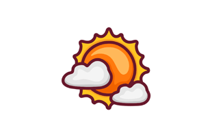 Clouds And Sun Free Sticker PNG