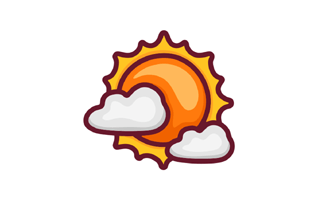 Clouds And Sun Sticker PNG