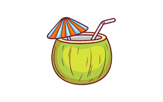 Coconut Drink Fee Sticker PNG