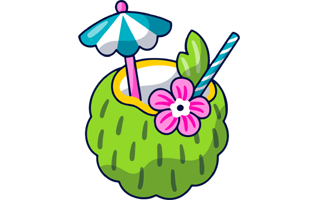 Coconut Drink Sticker PNG