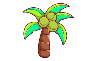 Coconut Tree Sticker PNG