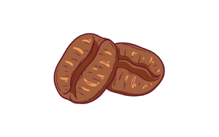 Coffee Beans Sticker PNG