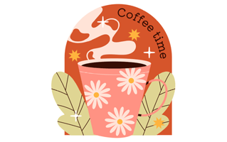Coffee Time Free Sticker PNG