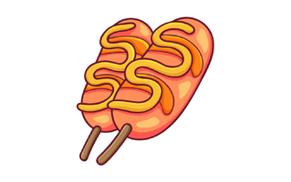 Corn Dog Sticker PNG