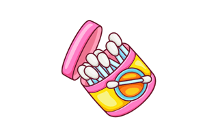 Cotton Buds Free Sticker PNG