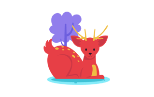 Deer Free Sticker PNG