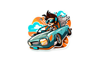 Driving Free Sticker PNG