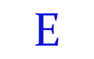 E Alphabet Blue PNG